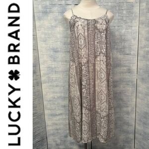 Lucky Brand Maxi Dress Womens Small‎ Spaghetti Strap Boho Patchwork Print